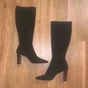BODEN Black Suede Knee High Boots